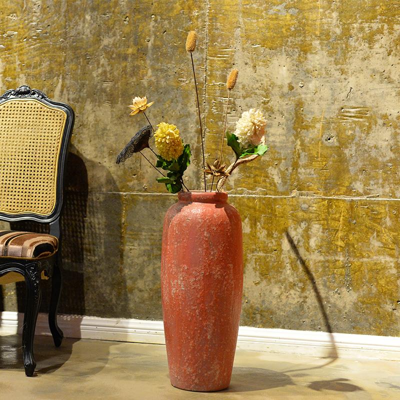 Jingdezhen coarse some ceramic pot dry flower, flower implement ground vase earthenware do old archaize southeast Asia example room decoration