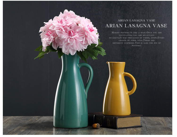 American ceramic vase mesa place sitting room hotel dry flower arranging flowers European creative fashion decoration decoration kettle