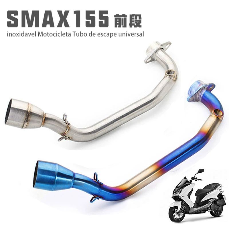 Xe máy cải tiến xe tay ga Yamaha SMAX155 rang trước màu xanh dương FORCE155 ống xả hình lục giác lớn đầy đủ - Ống xả xe máy