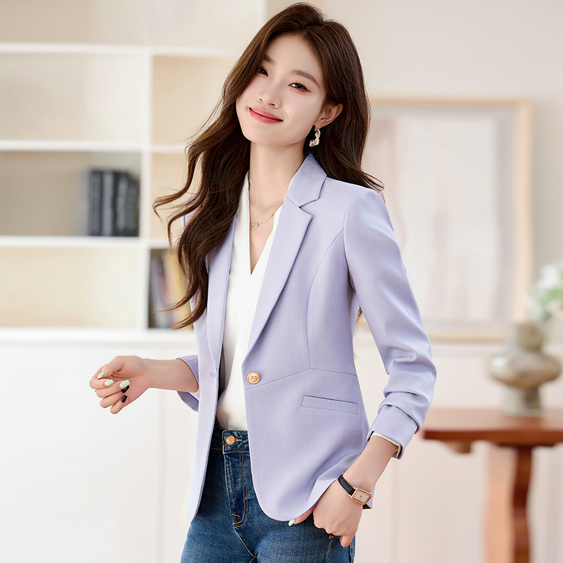 Light Purple Blazer for Women, New Spring and Autumn Style, Slim Fit, Elegant and Sophisticated, Petite Casual Suit Jacket