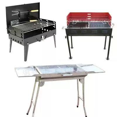 Outdoor portable barbecue tools 3 people-5 home portable stainless steel stove full set of field charcoal stove