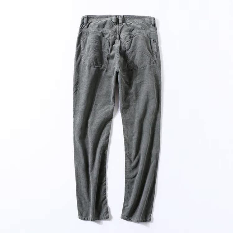 Quần nhung kẻ nam thanh niên mùa thu và mùa đông retro cotton lỏng quần nhung quần âu nam
