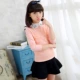 Áo sơ mi bé gái 4 dây cotton dài tay mùa thu 5 trẻ em 6T áo 7 bé 8 plus nhung trắng 12 áo ren 13 tuổi váy trẻ em 10 tuổi