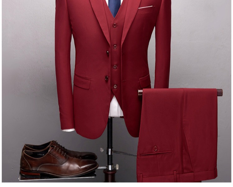 Mới kinh doanh bình thường cỡ lớn phù hợp với áo ba lỗ nam Slim solid màu cưới vest nam