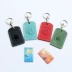 Handmade mini da mini card xe buýt nhỏ set mini leather control control card key ring Octopus thang máy thẻ