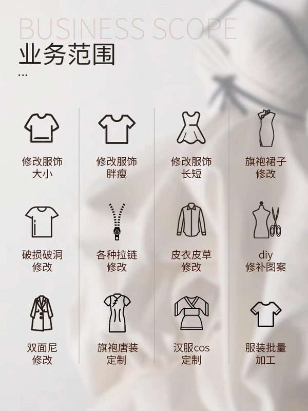 Tailor Shop for Altering Clothes, Repairing Leather Jackets, Replacing Zippers, Dresses, Jeans, Fur, Shirts, Coats, and Suits