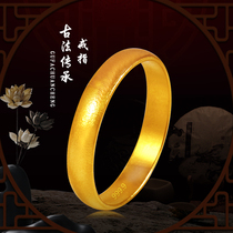 Socialite gold shop 9999 ancient method gold ring men and women inheritance ring couple wedding ring