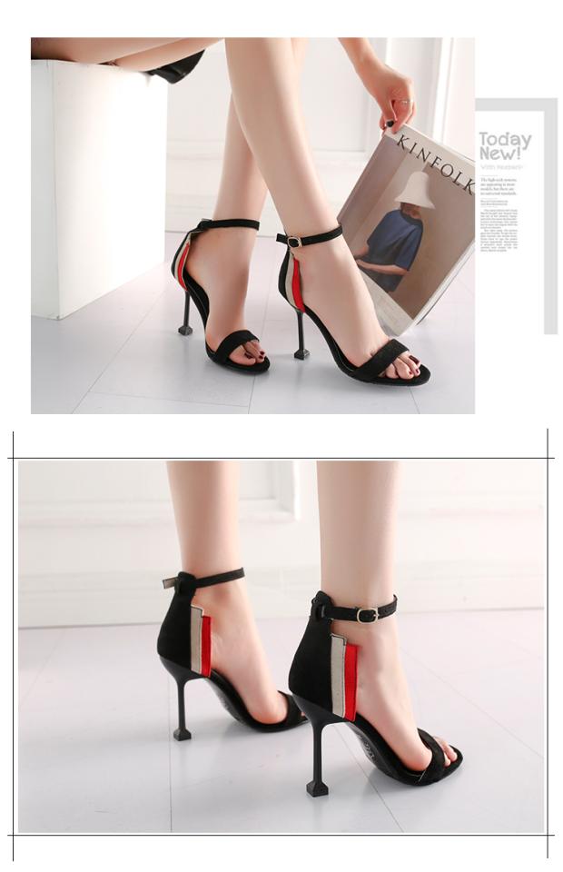 Mùa hè 2018 khóa mới phong cách với sandal cao gót nhọn mũi nhọn gợi cảm Hàn Quốc của mèo hoang và giày nữ giày sandal nữ đi học