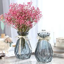 Rich Expensive Bamboo Green Lori Water Bacon Plant Transparent Glass Bottle European-style Minimalist Flower Flower Vase Pendulum with Living Room Decoration