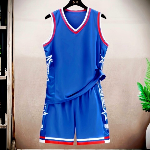Basketball Uniform Sports Suit Men's Large Size Ice Silk Student Sleeveless Vest Shorts Competition Running Quick-Drying Jersey Team Uniform
