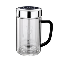 Shunfa and Dao 430ml double-layer straight insulation glass thickened sealed heat-resistant glass office water Cup