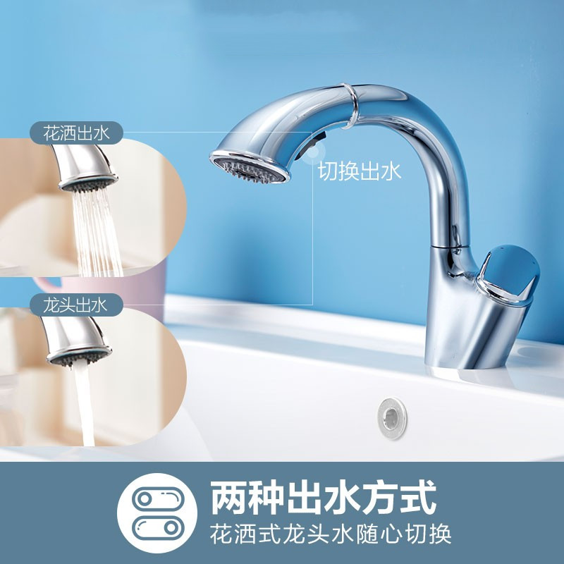 Moen single put single hole basin pull washbasin two function hot and cold water faucet 89124 89122 91035