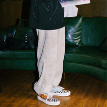 URCHINBEE mens and womens hip-hop trendy brand loose straight suede beam feet casual pants solid color all-match sports trousers