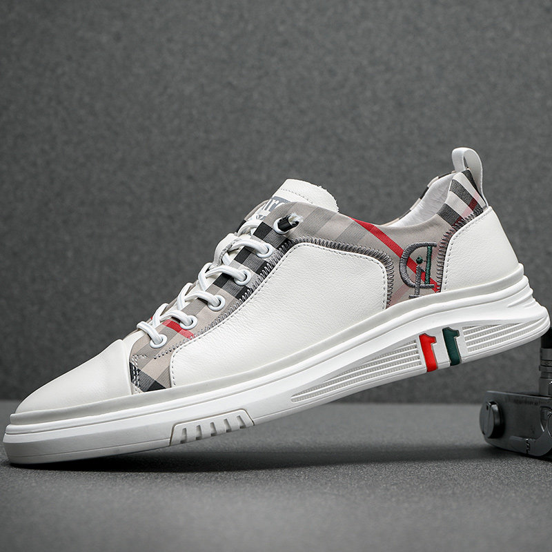 European Station Tide Shoes 2022 New small white shoes Summer Korean version Trend 100 hitch genuine leather casual breathable men's board shoes