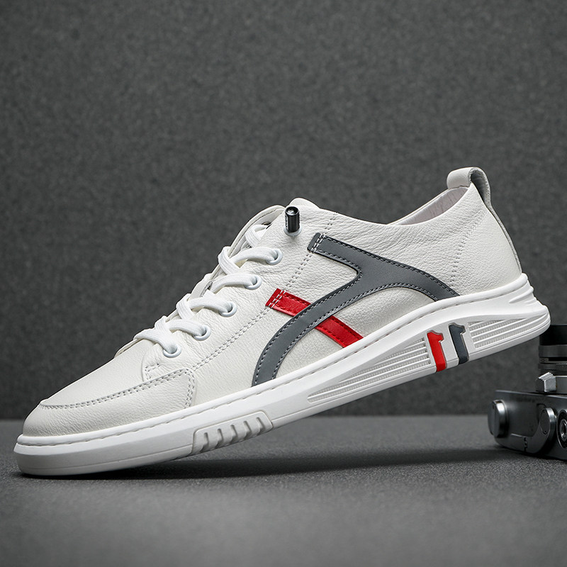 European station 2022 summer new men's shoes leather white shoes men's casual shoes fashion trend color matching men's sneakers