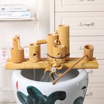 Bamboo running water device Fish tank Stone tank circulation filter row car Office living room decoration Fountain ornaments Humidification and oxygen