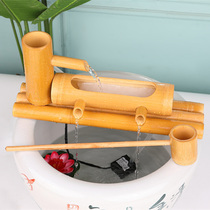 Bamboo water circulation Villa courtyard Living room Landscaping Lucky ornaments Ceramic stone trough Fish tank Humidification and filtration