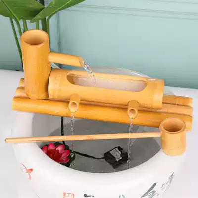 Bamboo water circulating Villa courtyard living room landscaping fortune ornaments ceramic stone tank fish tank humidification filtration