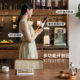 Genji Wood Light Walnut Color Solid Wood Sideboard Cabinet, Light Luxury Style Dining Room Storage Cabinet, White Ash Wood Home Rock Slab Cabinet