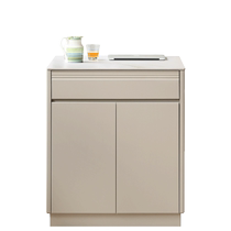 Genji Muyu solid wood island dining table light luxury slate tea cabinet small apartment sideboard home multi-functional bar