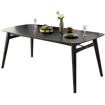 Genji Wood Language Solid Wood Dining Table Light Luxury Italian Home Wooden Table Black Restaurant Dining Table Modern Simple Table Desk