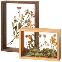 Sources wood-speaking solid wood dry flower photo frame Nordic creative log pendule table minimalist fashion mountain beech creux photo frame