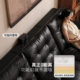 Genji Wood Language Genuine Leather Sofa Bed Italian Style Light Luxury Black Multifunctional Extendable Bed Living Room Big Black Bear Electric Sofa
