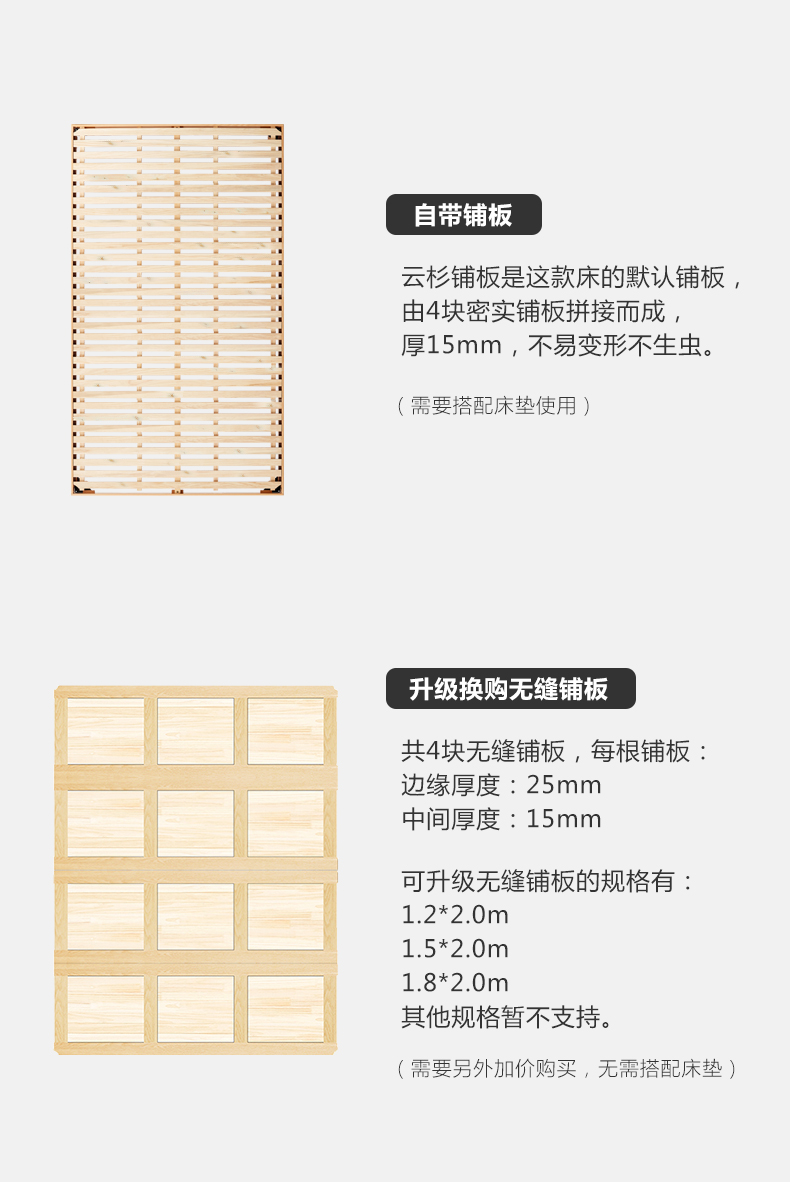 源氏木语 北欧实木 橡木床 全尺寸同价 图24