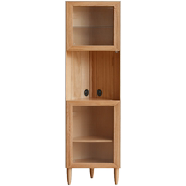 Genji Muyu solid wood corner cabinet corner storage cabinet corner storage cabinet wall side cabinet small apartment corner triangle cabinet