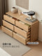 Genji Wood Language Solid Wood Chest of Drawers in Wabi-Sabi Style, Six-Drawer Cabinet for Bedroom End-Of-Bed Storage, Home Use Ash Wood Storage Cabinet