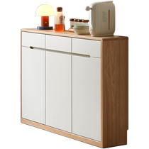 Genji Muyu ultra-thin sideboard narrow kitchen cabinet storage cabinet solid wood tea cabinet living room wall storage cabinet