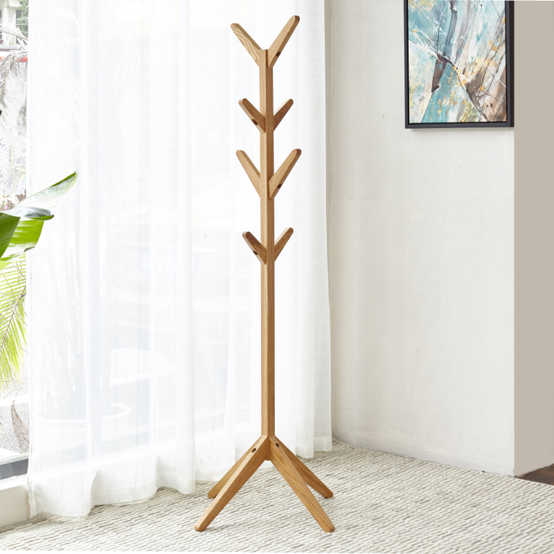 Genji Wood Language Pure Solid Wood Clothing Rack Floor
