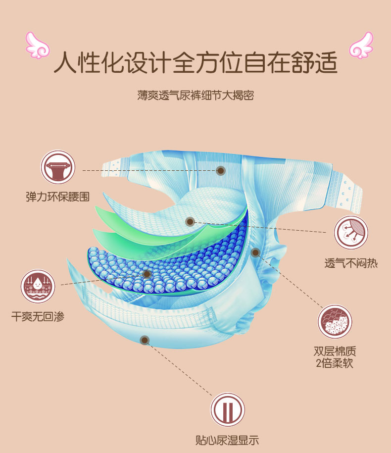 Tốt mỏng thoáng khí thoáng khí bé tã không tã tã kéo quần xl22 * 4 gói 88 miếng