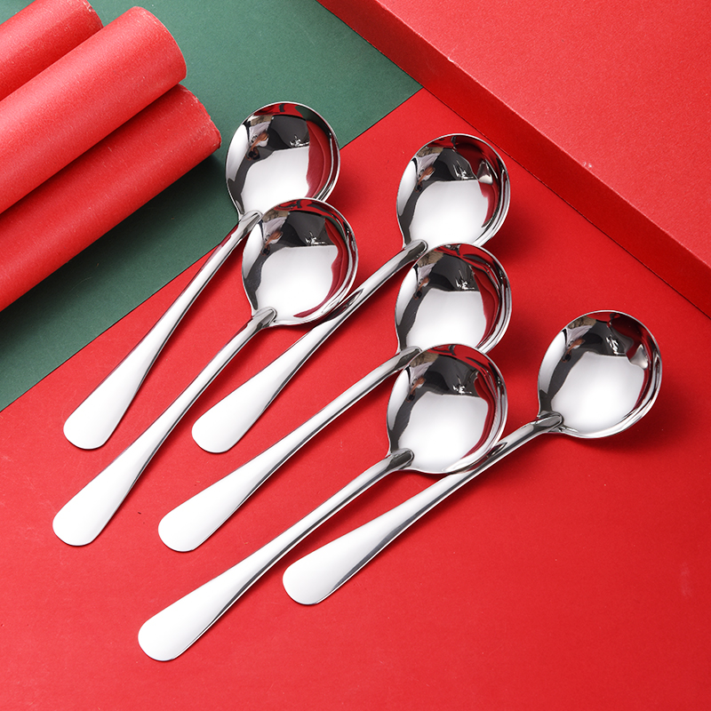 Stainless steel spoon takeaway spoons to deepen the soup spoon Western dining spoon Children's dining spoon sweet spoonful spoon Western food fork spoon-Taobao