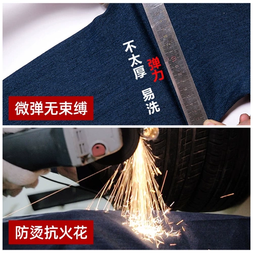 Хлопковый джинсовый летний износостойкий комбинезон, увеличенная толщина, защита от ожогов