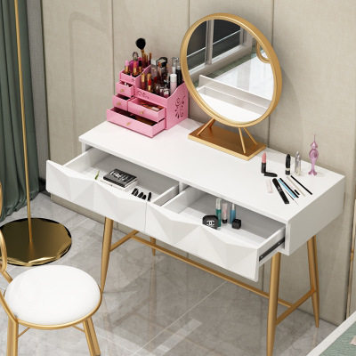 Nordic Minimalist Bedroom Solid Wood Makeup Desk Home Multifunction Makeup Table Hotel With Lamp Makeup Table And Chairs Combination
