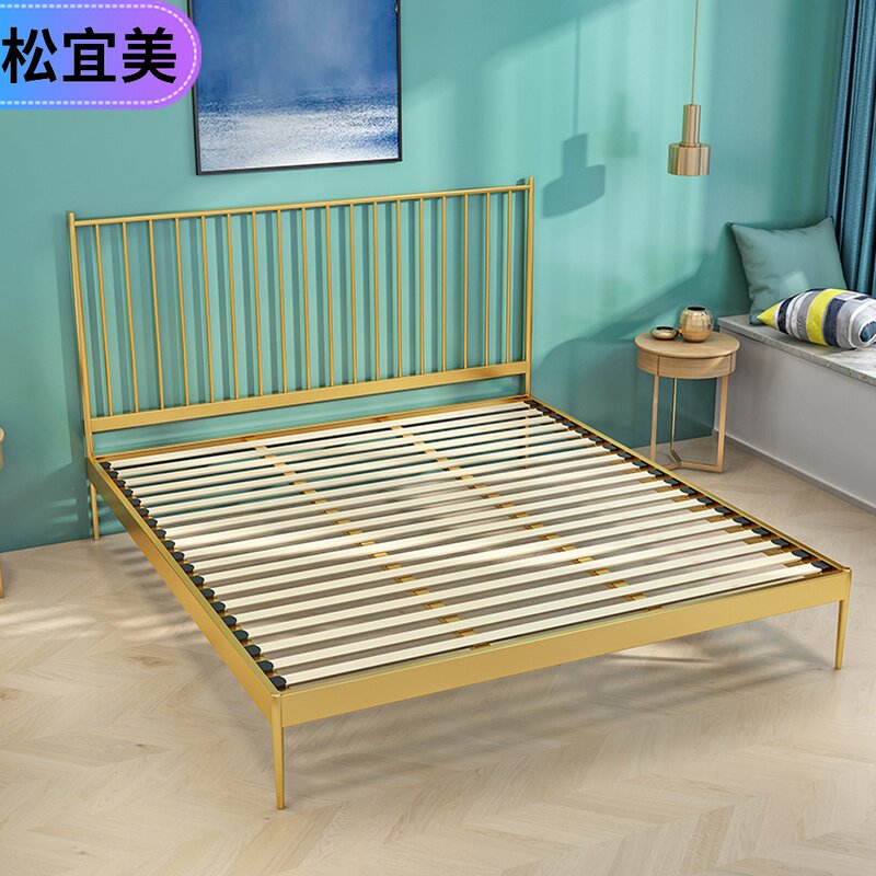 Nordic light luxury iron bed minimalist modern ins 1 5m1 8 m furniture with wedding bed Princess double bed