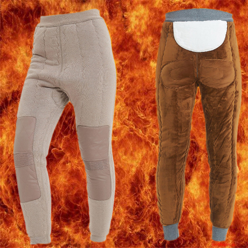 Northeast winter camel hair cotton pants for men and women plus velvet thickening slim elastic high waist large size middle-aged and elderly wool warm pants