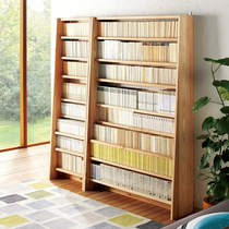 Solid wood bookshelf floor-to-ceiling ultra-thin gap shelf log bookcase against the wall simple storage shelf students save space