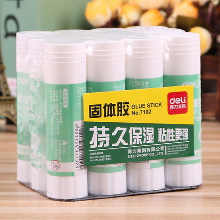 Deli solid glue 7102 solid glue 21 grams solid glue medium solid glue stick 12 boxes