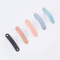Nordic leather handle Drawer door Leather handle Cabinet Vegetable tanned leather leather handle Wardrobe leather ins handle