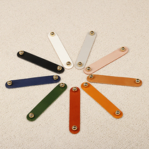 Nordic brass leather handle Drawer cabinet Light luxury wardrobe door handle First layer cowhide anti-collision simple leather handle