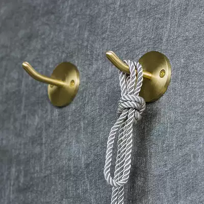 Brass clothes hook Nordic single hook porch hook creative non-perforated clothes hook wardrobe living room bedroom adhesive hook