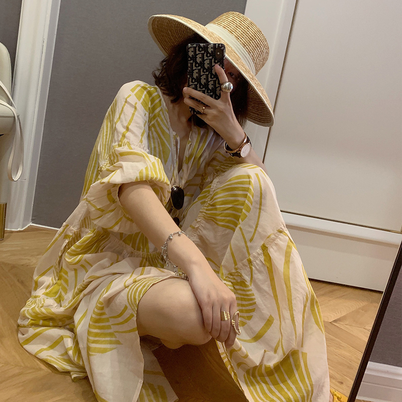2024 New Maternity Wear Spring and Summer New Bohemian Summer Long Dress for Hot Moms during Pregnancy Loose and Slimming Dress