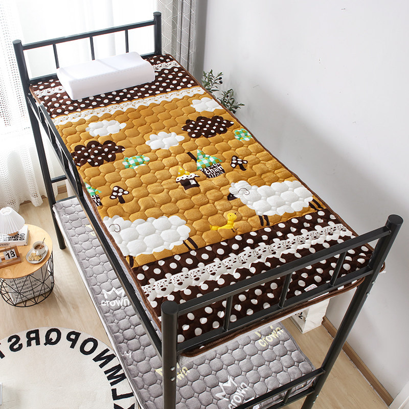 Flannel upholstered student dormitory upper and lower bunks 0 9 m 1 2 single mattress 1 5 m 1 8 household quilt quilt