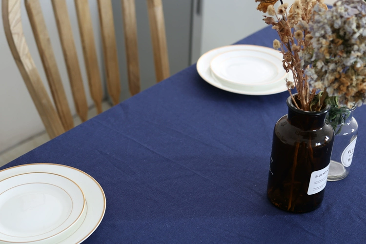 Khăn trải bàn bằng vải cotton và vải lanh màu xanh đậm màu xanh hải quân retro Vân Nam B & B màu rắn quốc gia bàn gió bàn cà phê khăn trải bàn bằng vải khăn ăn khách sạn