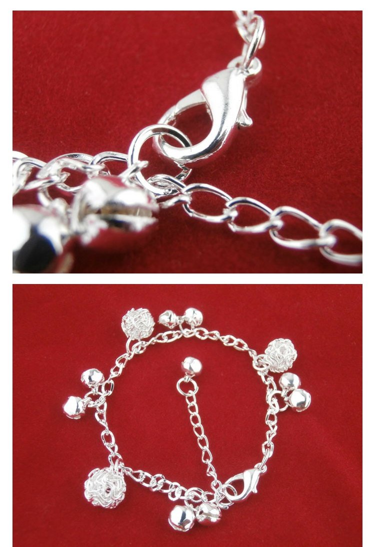 Phiên bản Hàn Quốc của gió quốc gia mới vòng đeo tay Chuông hợp kim mạ bạc mạ bạc - Vòng chân cửa hàng phụ kiện