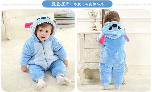 Babyiesies Trang phục mùa đông cho bé 2 bộ quần áo bé trai 3 tháng 1 tuổi mùa đông dày jumpsuit romper bộ body cho bé