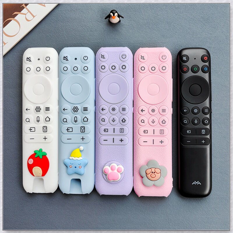 Thunderbird tcl remote control protective sleeve silicone cover cute anti-fall sleeve RC902N TV full bag dust cover shell-Taobao