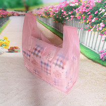 75*100 plastic bag thickened portable extra thick packaging commercial vest bag large household pink horse clip bag wholesale
